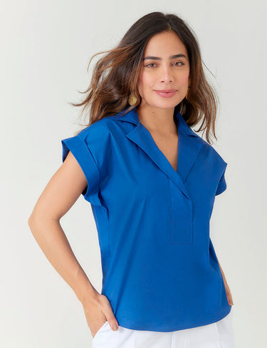 Blusa Poplin - Azul