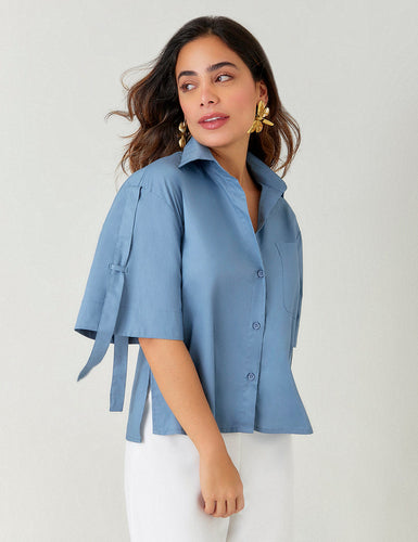 Blusa Tie - Azul