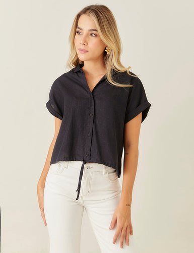 Blusa Linen - Azul O.