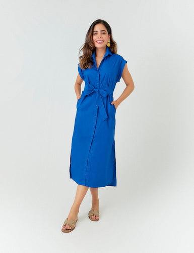 Vestido Poplin - Azul