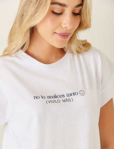 T-Shirt "𝑉í𝑣𝑖𝑙𝑜 𝑚𝑎𝑠" - Blanco