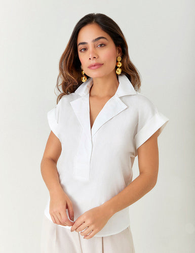 Blusa Poplin - Marfil