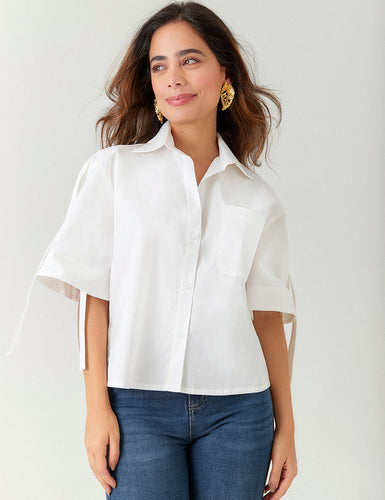 Blusa Tie - Marfil