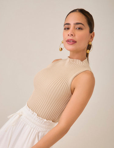 Blusa Choker - Camel