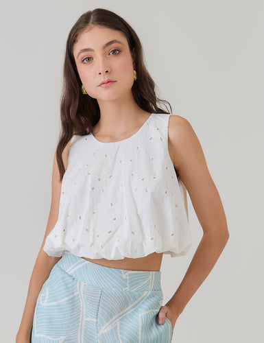 Blusa Leaf - Marfil