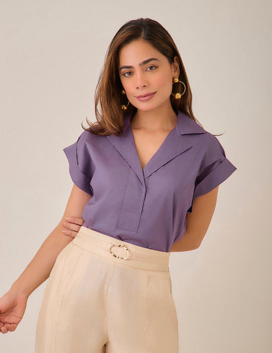 Blusa Poplin -  Morado