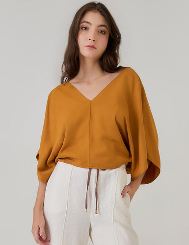 Blusa Boho - Mostaza