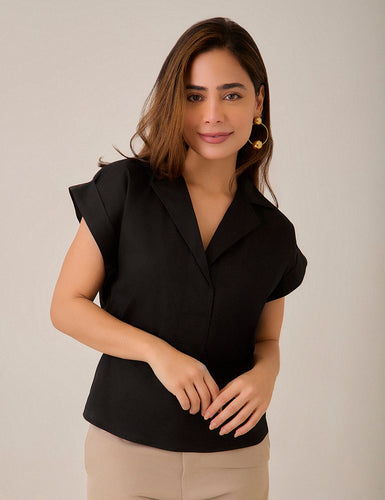 Blusa Poplin -  Negro