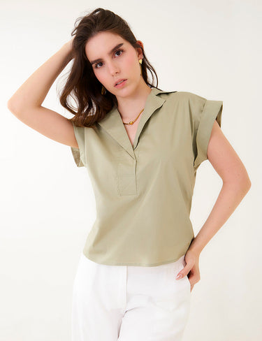 Blusa Poplin - Verde